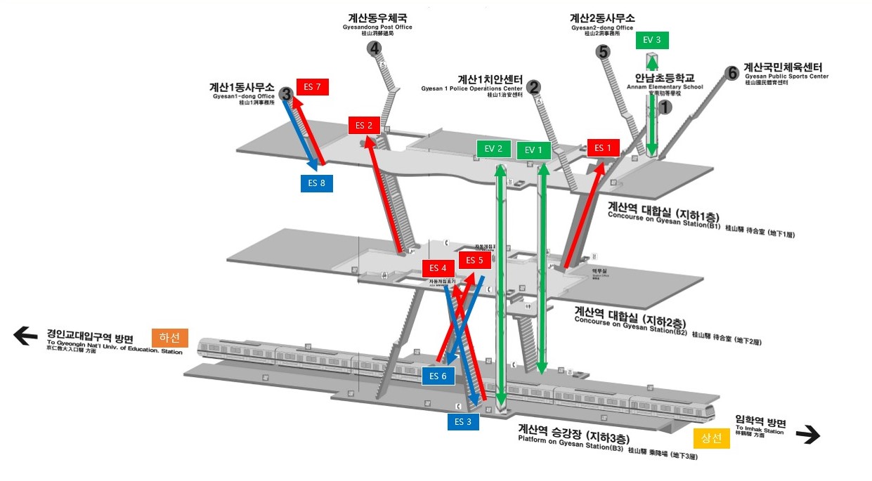 계산 승강기 배치도 : 이미지 상세설명