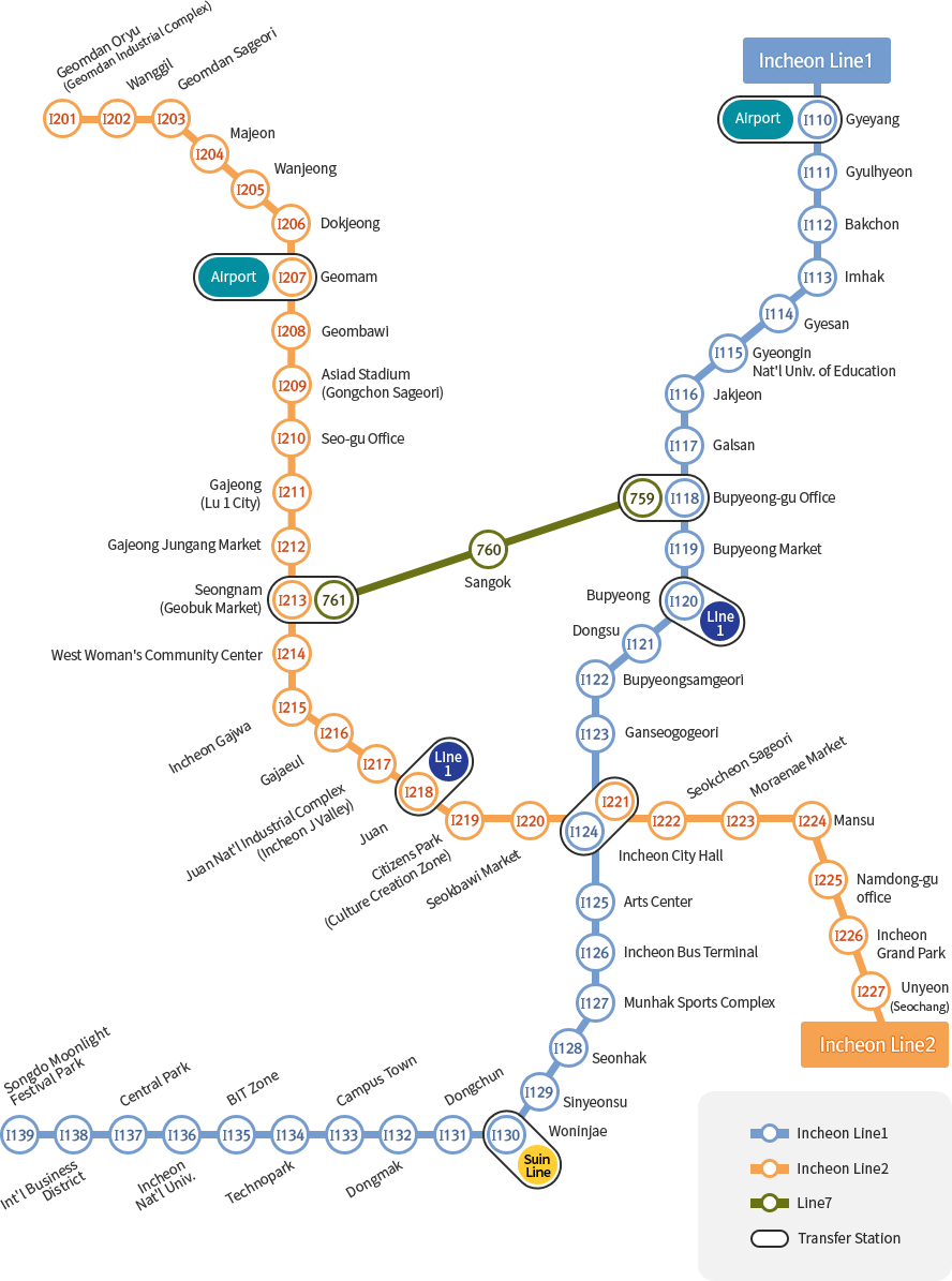 Incheon subway map